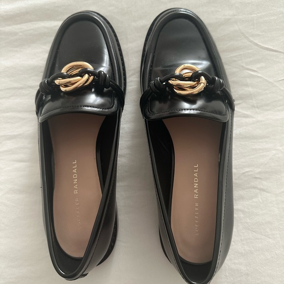 Loeffler Randall Black Flats with Gold Accent - Picture 5 of 6
